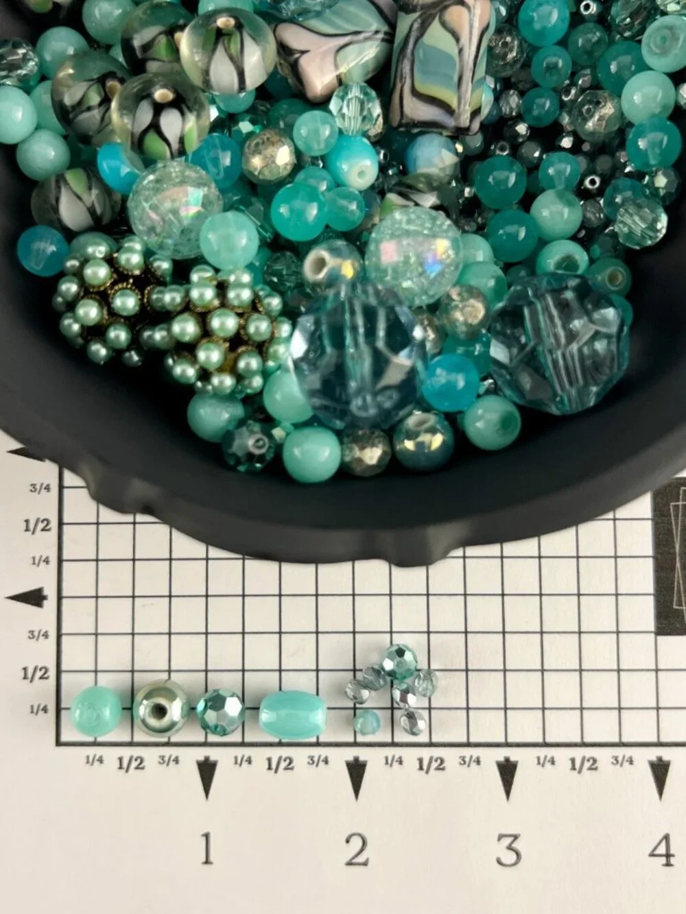 Variety Mix Aqua Green Bead Soup Jewelry Making Supplies Large Lot 8.5 oz